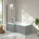 Brixton L Shaped 1700 Shower Bath & 6mm Brushed Gunmetal Easy Clean Screen - Left Handed
