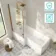 Brixton L Shaped 1700 Shower Bath & 6mm Brushed Copper Easy Clean Screen - Left Handed