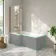 Brixton L Shaped 1700 Shower Bath & 6mm Brushed Copper Easy Clean Screen - Left Handed