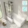 Brixton L Shaped 1700 Shower Bath & 6mm Easy Clean Matt Black Grid Bath Screen - Left Handed