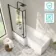 Brixton L Shaped 1700 Shower Bath & 6mm Easy Clean Matt Black Framed Bath Screen - Left Handed