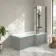 Brixton L Shaped 1700 Shower Bath & 6mm Matt Black Easy Clean Screen - Right Handed