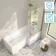 Brixton L Shaped 1700 Shower Bath & 6mm Brushed Brass Easy Clean Screen - Right Handed