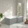 Brixton L Shaped 1700 Shower Bath & 6mm Brushed Brass Easy Clean Screen - Right Handed