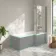 Brixton L Shaped 1700 Shower Bath & 6mm Brushed Gunmetal Easy Clean Screen - Right Handed