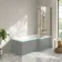 Brixton L Shaped 1700 Shower Bath & 6mm Brushed Copper Easy Clean Screen - Right Handed