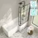 Brixton L Shaped 1700 Shower Bath & 6mm Easy Clean Matt Black Grid Bath Screen - Right Handed
