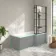 Brixton L Shaped 1700 Shower Bath & 6mm Easy Clean Matt Black Grid Bath Screen - Right Handed