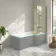 Brixton L Shaped 1700 Shower Bath & 6mm Easy Clean Brushed Brass Framed Bath Screen - Right Handed