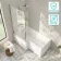 Brixton L Shaped 1600 Shower Bath with Front Panel & 6mm Chrome Easy Clean Screen - Left Handed