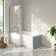 Brixton L Shaped 1600 Shower Bath with Front Panel & 6mm Chrome Easy Clean Screen - Left Handed