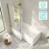Brixton L Shaped 1600 Shower Bath with Front Panel & 6mm Brushed Brass Easy Clean Screen - Left