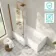 Brixton L Shaped 1600 Shower Bath with Front Panel & 6mm Brushed Copper Easy Clean Screen - Left