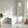 Brixton L Shaped 1600 Shower Bath with Front Panel & 6mm Chrome Easy Clean Screen - Right Handed