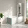 Brixton L Shaped 1600 Shower Bath with Front Panel & 6mm Matt Black Easy Clean Screen - Right Handed