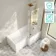 Brixton L Shaped 1600 Shower Bath with Front Panel & 6mm Brushed Copper Easy Clean Screen - Right