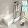 Brixton L Shaped 1600 Shower Bath with Front Panel & 6mm Matt Black Grid Bath Screen - Right