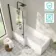 Brixton L Shaped 1700 Shower Bath with Front Panel & 6mm Matt Black Easy Clean Screen - Left Handed