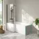 Brixton L Shaped 1700 Shower Bath with Front Panel & 6mm Matt Black Easy Clean Screen - Left Handed