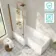 Brixton L Shaped 1700 Shower Bath with Front Panel & 6mm Brushed Copper Easy Clean Screen - Left