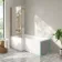Brixton L Shaped 1700 Shower Bath with Front Panel & 6mm Brushed Copper Easy Clean Screen - Left