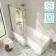 Brixton L Shaped 1700 Shower Bath with Front Panel & 6mm Brushed Brass Framed Bath Screen - Left