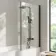 Brixton L Shaped 1700 Shower Bath with Front Panel & 6mm Matt Black Easy Clean Screen - Right Handed