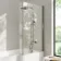 Brixton L Shaped 1700 Shower Bath with Front Panel & 6mm Brushed Gunmetal Easy Clean Screen - Right