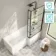 Brixton L Shaped 1700 Shower Bath with Front Panel & 6mm Matt Black Grid Bath Screen - Right