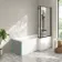 Brixton L Shaped 1700 Shower Bath with Front Panel & 6mm Matt Black Framed Bath Screen - Right