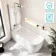 Turku 1500 Space Saving Shower Bath & 6mm Easy Clean Chrome Bath Screen - Left Handed