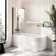 Turku 1500 Space Saving Shower Bath & 6mm Easy Clean Matt Black Bath Screen - Left Handed