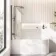 Turku 1500 Space Saving Shower Bath & 6mm Easy Clean Brushed Gunmetal Bath Screen - Left Handed