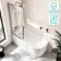 Turku 1500 Space Saving Shower Bath & Premium 8mm Easy Clean Chrome Framed Bath Screen - Left