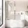 Turku 1500 Space Saving Shower Bath & Premium 8mm Easy Clean Chrome Framed Bath Screen - Left