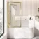 Turku 1500 Space Saving Shower Bath & Premium 8mm Brushed Brass Framed Bath Screen - Left