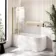 Turku 1500 Space Saving Shower Bath & 6mm Easy Clean Brushed Brass Folding Bath Screen - Left
