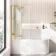 Turku 1500 Space Saving Shower Bath & 6mm Easy Clean Brushed Brass Folding Bath Screen - Left