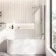 Turku 1500 Space Saving Shower Bath & 6mm Easy Clean Chrome Bath Screen - Right Handed