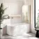 Turku 1500 Space Saving Shower Bath & 6mm Easy Clean Brushed Brass Bath Screen - Right Handed