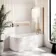Turku 1500 Space Saving Shower Bath & 6mm Easy Clean Brushed Copper Bath Screen - Right Handed
