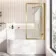 Turku 1500 Space Saving Shower Bath & Premium 8mm Brushed Brass Framed Bath Screen - Right