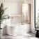 Turku 1500 Space Saving Shower Bath & Premium 8mm Brushed Copper Framed Bath Screen - Right
