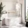 Turku 1500 Space Saving Shower Bath & 6mm Easy Clean Brushed Gunmetal Folding Bath Screen - Right