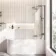 Turku 1500 Space Saving Shower Bath & 6mm Easy Clean Brushed Gunmetal Folding Bath Screen - Right