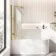 Turku 1600 Space Saving Shower Bath & 6mm Easy Clean Brushed Brass Bath Screen - Left Handed