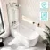 Turku 1600 Space Saving Shower Bath & 6mm Easy Clean Chrome Folding Bath Screen - Left Handed