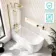 Turku 1600 Space Saving Shower Bath & 6mm Easy Clean Brushed Brass Folding Bath Screen - Left