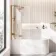 Turku 1600 Space Saving Shower Bath & 6mm Easy Clean Brushed Copper Folding Bath Screen - Left