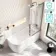Turku 1600 Space Saving Shower Bath & Premium 8mm Easy Clean Chrome Framed Bath Screen - Right